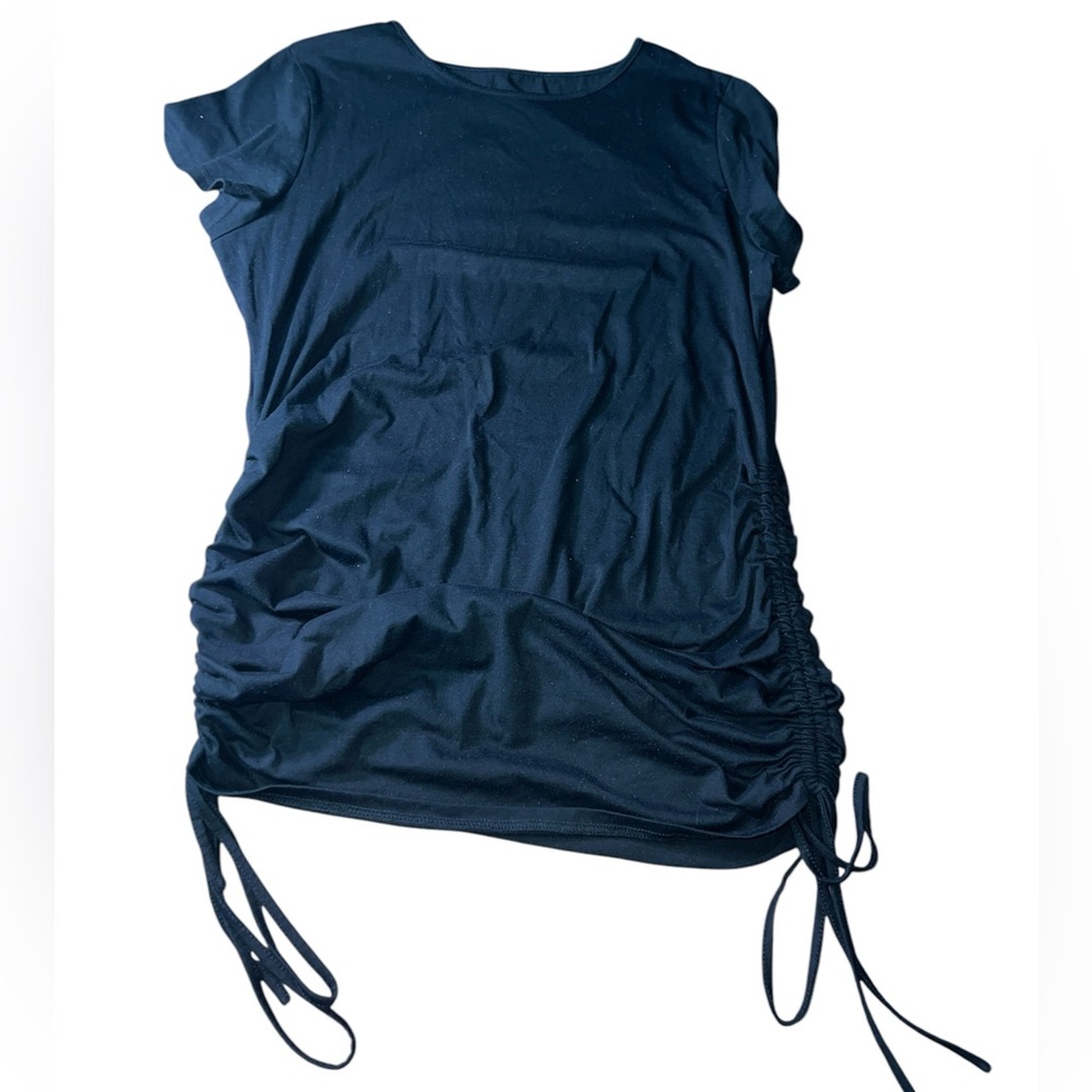 Black Plus Size Dress with Scrunched Sides